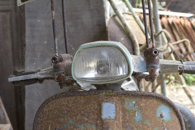 Close-up of old machine part