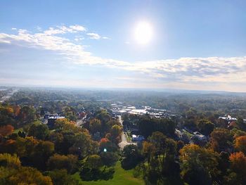 Aerial view of cityscape against sky