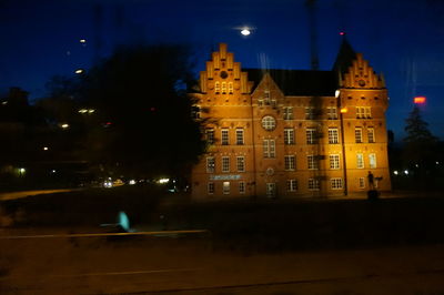 Illuminated city at night