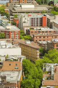 High angle view of cityscape of vancouver in canada