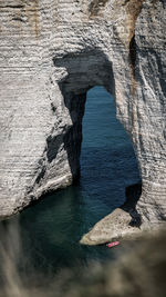Rock formation in sea