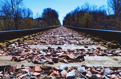 Surface level of railroad track