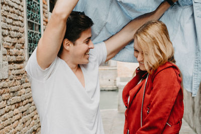 Young couple kissing