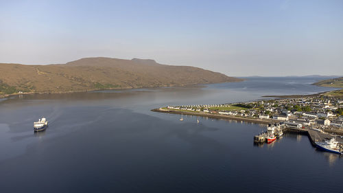 The seafront at ullapool in the western highlands of scotland, uk