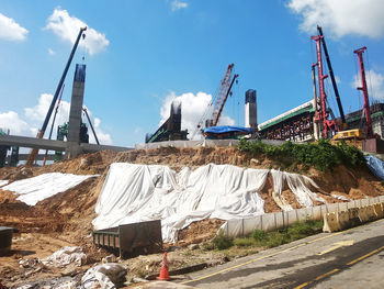 Construction site against sky