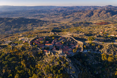 High angle view of landscape against sky