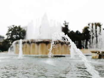 Water splashing in fountain