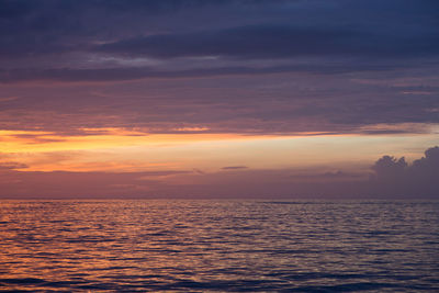 Scenic view of sea at sunset