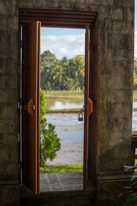 View of house through window