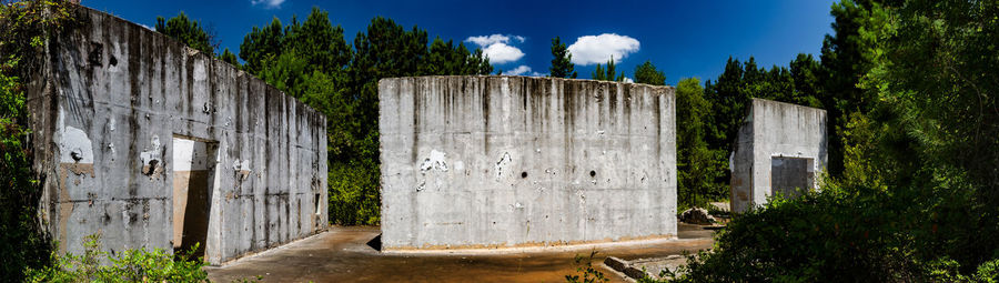 View of built structure against blue sky