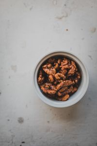 High angle view of breakfast on table