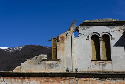 Building destroyed by a strong earthquake