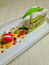 High angle view of meal served in plate
