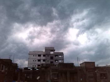 Storm clouds over city