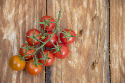 Directly above shot of tomatoes on table