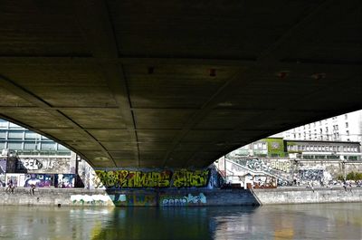 Bridge over river in city