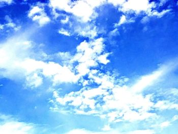 Low angle view of clouds in blue sky