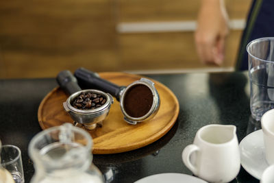 Close-up of coffee on table