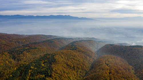 Scenic view of mountains against sky