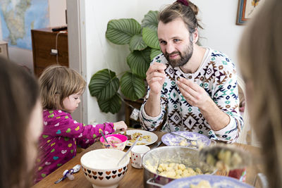 Family having meal