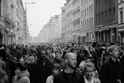 Crowd on road in berlin