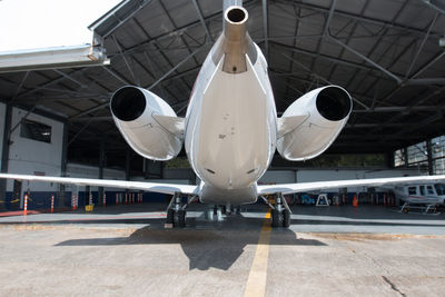 Airplane on airport runway