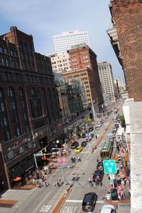 Traffic on road in city