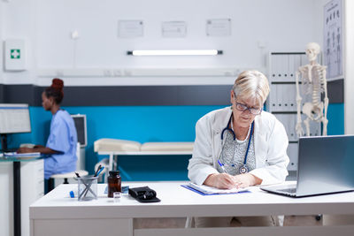 Doctor working at clinic