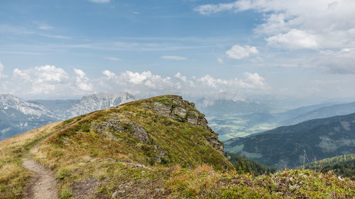 Scenic view of mountains against sky