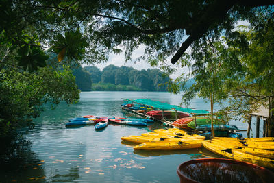 Boats in lake