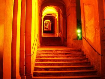 View of illuminated tunnel