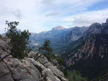 Scenic view of mountains against sky