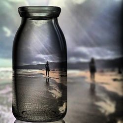 Woman standing in water