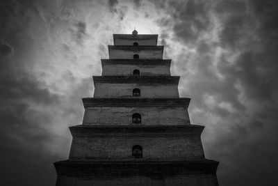 Low angle view of tower against sky