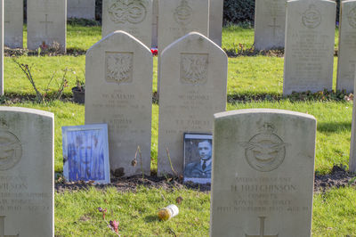 Text on stone at cemetery