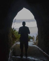 Woman standing in sea