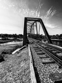 Railroad track against sky