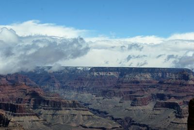 Aerial view of landscape against cloudy sky