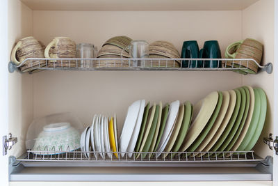 View of dishware at kitchen