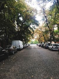 Cars on street in city