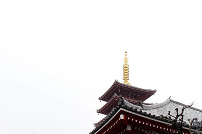 Low angle view of temple building against clear sky