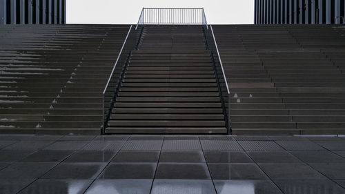 View of modern building staircase against clear sky