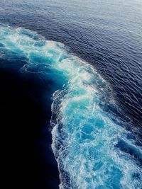 High angle view of sea waves