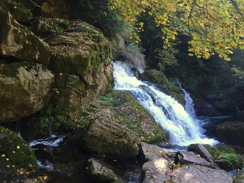 Scenic view of waterfall