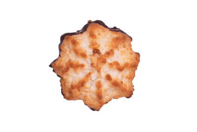 Directly above view of bread against white background