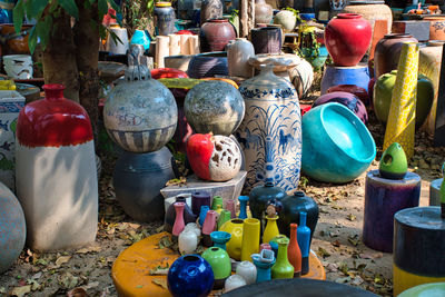 Various toys for sale at market stall