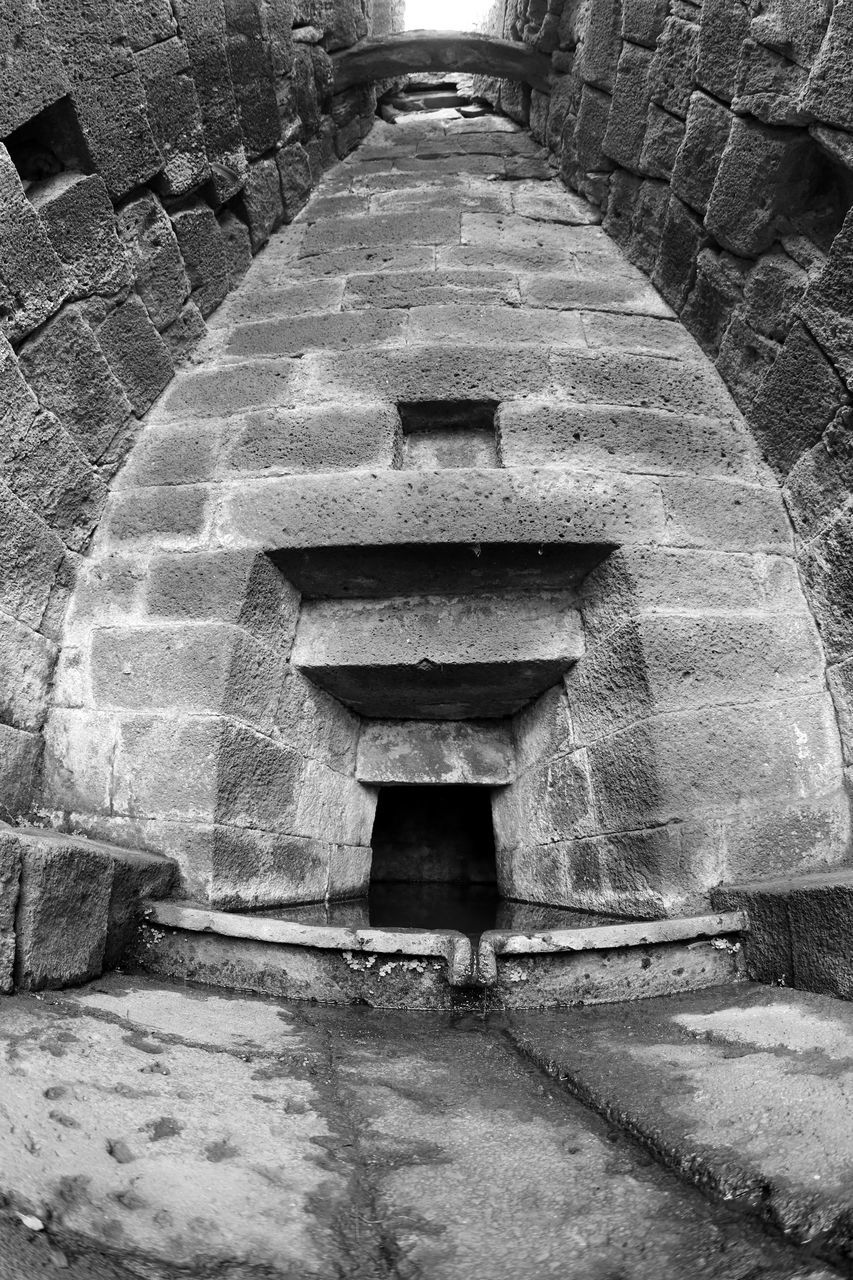 STONE WALL OF OLD STAIRCASE