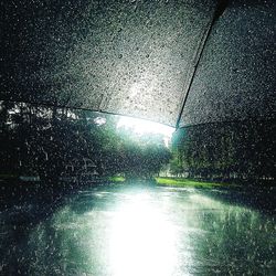 Close-up of water drops on glass