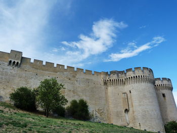 Low angle view of historic building against sky