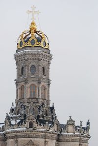 Low angle view of temple building against clear sky